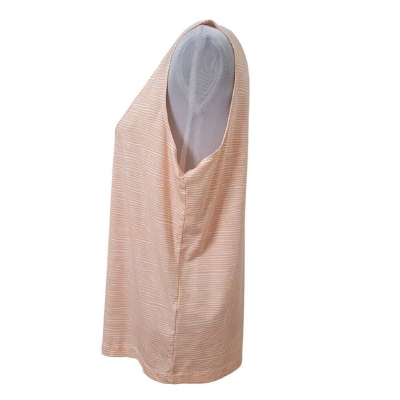 Chico's Size 3 (XL/16) Peach & White Abstract Striped Tank Top, Exc. Used Cond. - Picture 4 of 12